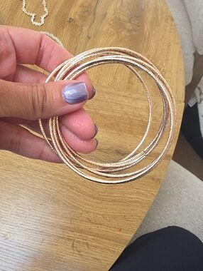Rose Gold Stackable Bangle Bracelets - Women Jewelry
